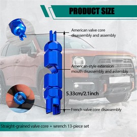 PACLVIO 13PCS Valve Core for Presta & Schrader, Tire Valve Core, Tubeless Valve Core Replacement with Valve Core Remover Tool, Universal Valve Core Tightening Tool Fit Car Truck Motorcycle Bicycle