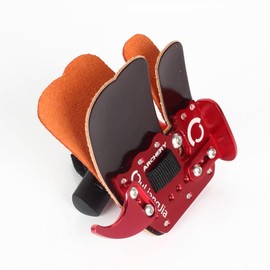 SOPOGER Recurve Bow Finger Tab - Archery Bow Release Trigger Leather Traditional Finger Tab Adjustable Finger Guard Protective Gear for Right Hand (red, S)