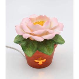 Cosmos Gifts Fine Porcelain Lighted Peace Rose Night Light Figurine, 4-1/2" H