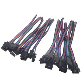10 Pairs 4pin SM JST 15cm Cable Female/Male connectors for Led Strip RGB 5050 3528 WS2801 APA02 WS2815 WS2813