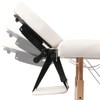 vidaXL Cream White Foldable Massage Table with Solid Wood Frame