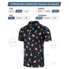 uideazone Mens Black Polo Shirts Flamingo Print Funny Golf Tennis