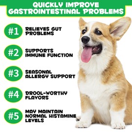 Probiotics for Dogs, 30 Probiotic Tablets for Dogs, Dog Probiotics for Gut Health Pre & Probiotic Digestive for All Dogs Boosts Health & Energy, Duck Flavor ﻿