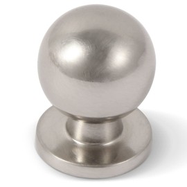 khtumeware Brushed Nickel Cabinet knobs,10 Pack 1 Inch (25mm) Diameter Round Solid Ball Satin Nickel Kitchen Cabinet Knobs,Silver Cabinet Knobs.