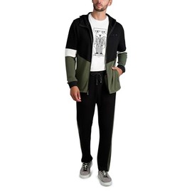 Karl Lagerfeld Paris Men's Plaid Track Jacket, Olive