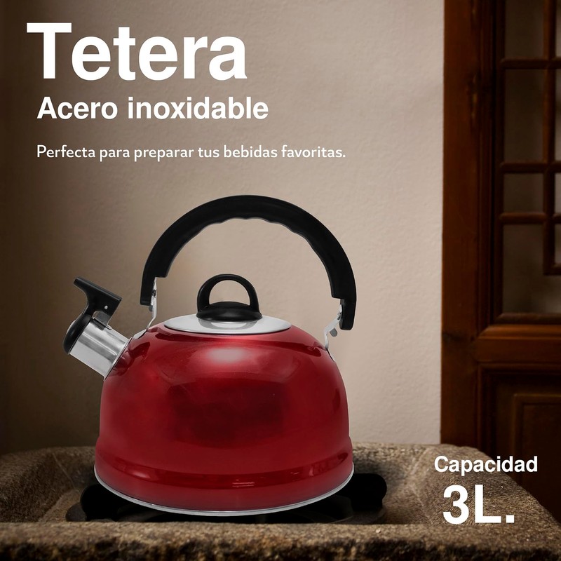 Tetera para estufa de acero inoxidable de grado alimenticio, 3