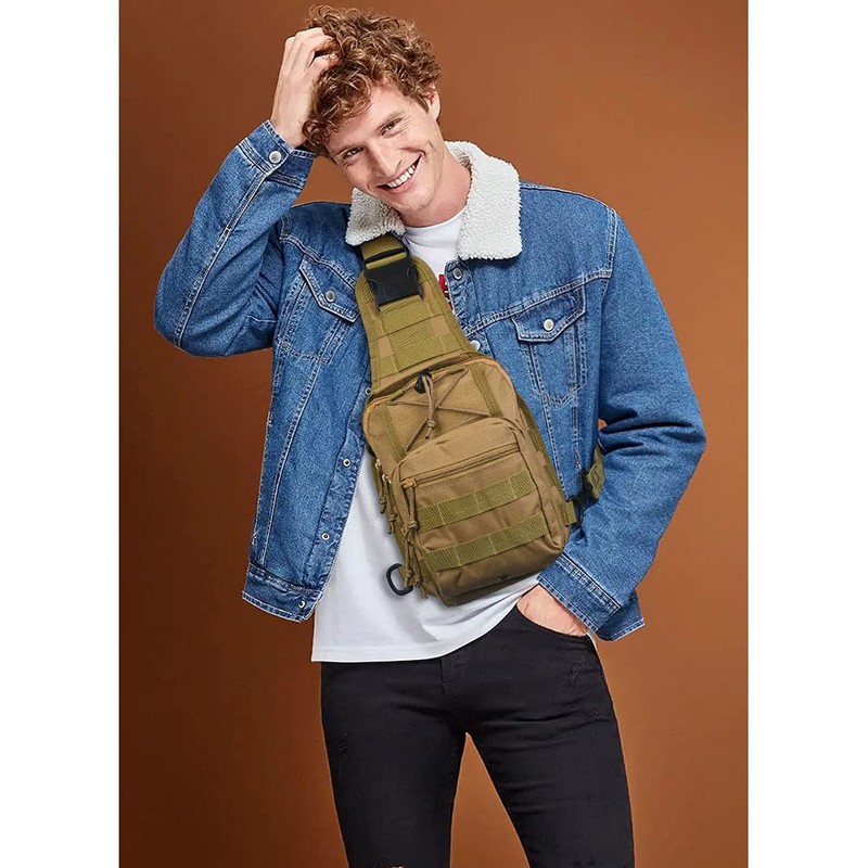 flintronic Tactical Shoulder Bag, Tactical Molle Sling Chest Pack, Laptop