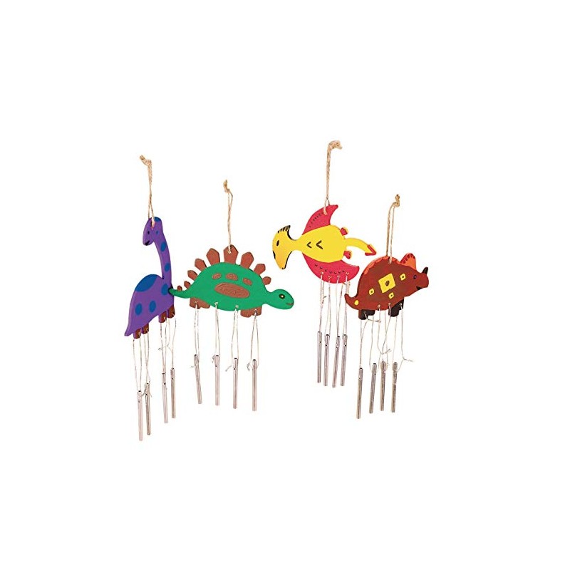 S&S Worldwide Wood Dinosaur Wind Chimes. Incl. 3 Ea of