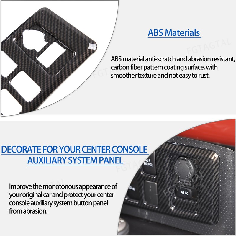 Center Console Auxiliary System Button Panel Decoration Frame Cover Fit