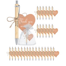 Thank You Gifts For Women Men - 30 Sets Lucky Wooden Ballpoint Pen Wedding Favours, Wedding Gifts Ideas For Women Colleagues Nurses Teacher, Lucky Pen With Thank You Cards