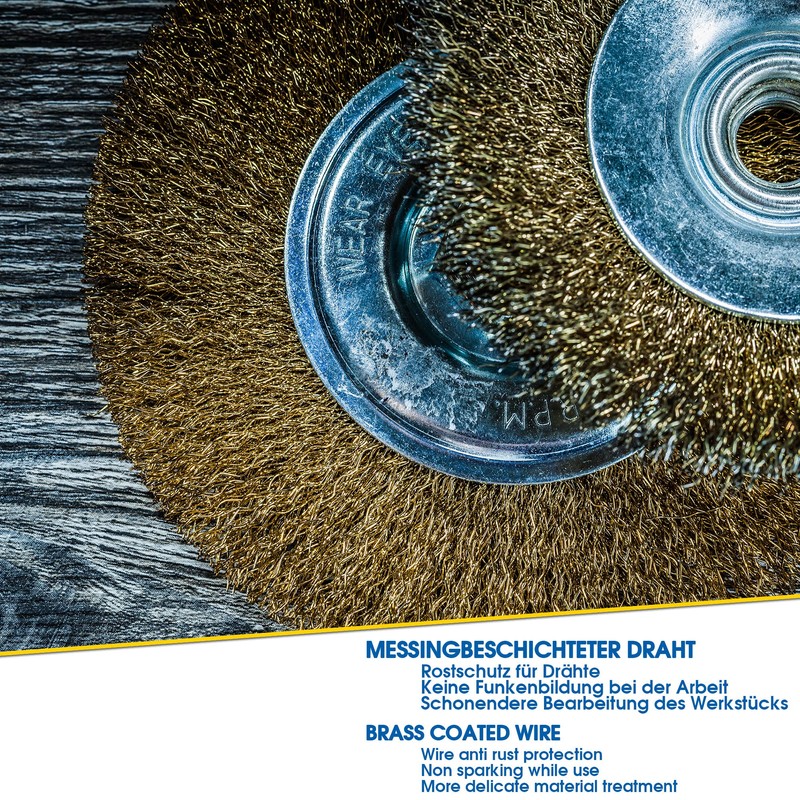 S&R Wire Brushes Drill Bit Set - 7pcs Round Shank