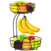 Bomclap Fruit Basket with Banana Holder - 2-Tier Metal Fruit