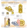 POZA Inflatable Gold Snowmobile Sled with Gold Snowflake Confetti –