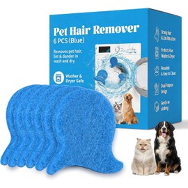 6 Pack Pet Hair Remover for Laundry, Reusable Washer & Dryer Lint Catcher for Dog & Cat Hair, Helps Reduce Fur on Clothes, Blankets, Bedding, Couch & Car