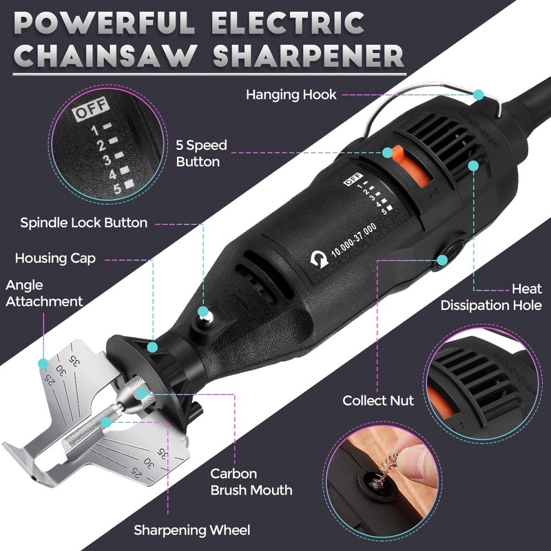 Electric Chainsaw Sharpener Kit 180W Power Chain Saw Sharpen Tool