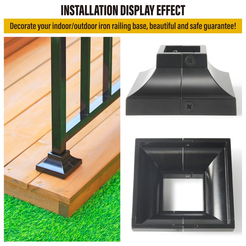 Epcee 1pcs Post 1.25" Aluminum Deck Post Base Cover, Post