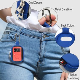 TXEsign MP3 Player Case Carry Bag Compatible with SanDisk Clip Jam/Clip Sport Plus/Clip Sport Go/Clip Sport MP3 Player Travel Carrying Case Bag Organizer with Clear Window for Clip MP3 Player (Blue)