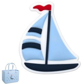 Bag Charm for Beach Bag - Large DIY Bag Charms Accessories, Simple Modern Southern Beach Tote Charms, Decorative Charm for Rubber Beach Bags Gift for Women Girls (Sailboat)
