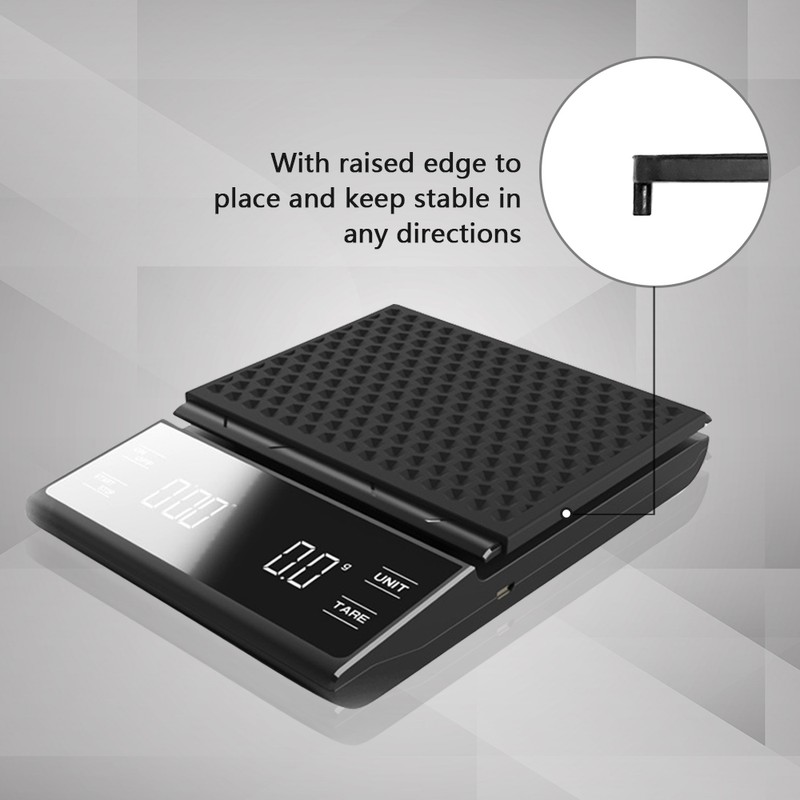 Coffee Scale with Timer Digital Kitchen Scale LED Display Tare