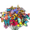 Allazone 60 Butterfly Decoration Stakes, 7cm Butterfly Stakes 3D Garden