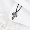 Vadmans Jesus Wood Cross Necklace Sterling Silver Jesus' Crown of