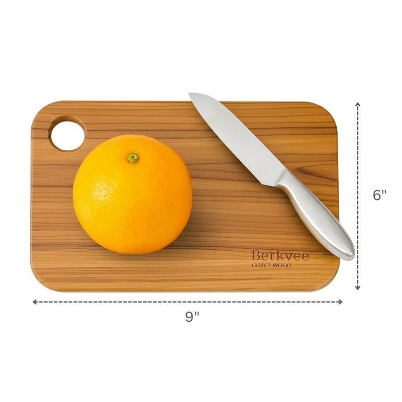2 Pcs Berkvee Small Teak Wood Cutting Board for Kitchen–