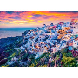Santorini Island Puzzle 1000 Pieces Adult Greek Resort Oia Adults 1000 Piece Puzzle