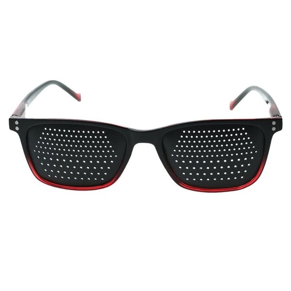 VANLO Grid Glasses 415-ASRB - Black Red Frame - Bifocal Grid