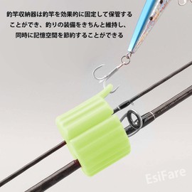 EsiFare Fishing Rod Holder Strap [Set of 2] Fishing Rod Fixing Ball, Fishing Elastic Locking Ball, 3 Hole Rod Holder, 0.12 inch (3 mm), 0.2 inch (6 mm), 0.3 inch (8 mm), Rod Protection, Anti-slip,