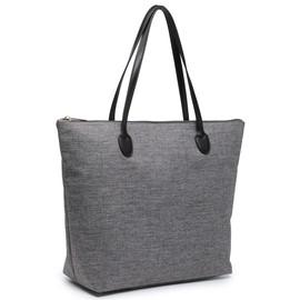 NNEE Water Repellent Light Weight Nylon Polyester Tote Bag Teacher Handbag - Medium, Gray