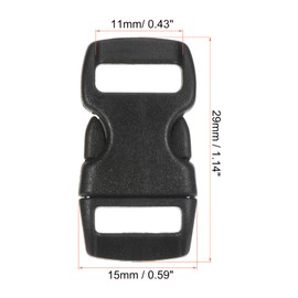 PATIKIL Plastic Buckles, 8 Pack Quick Side Release Clips for Strap, Webbing, Belt, Crafting, Backpack Repair, Sewing Projects, Black, 16mm