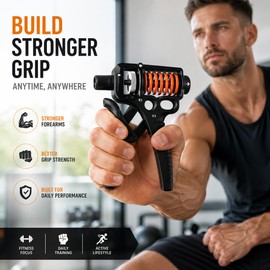 Adjustable Hand Grip Strengthener for Fitness – Heavy Resistance Gripper for Finger, Wrist & Forearm Training - 5-165Kg 
