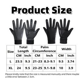 Men's Cycling Gloves, Touch Screen Anti-slip Warm Winter Running Gloves, Windproof Elastic Thermal Mittens for Men Women, Unisex Lightweight Mitts with Cuff for Driving Ski Biking Football Sports