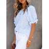 Dokotoo - Blusas con estampado floral para mujer, cuello redondo,
