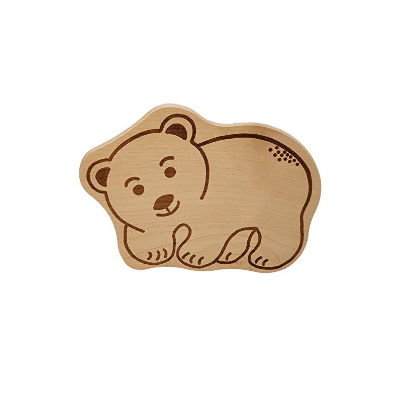 DEKOFANT Children's Wooden Breakfast Board with Polar Bear Panda Bear