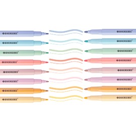 DIVERSEBEE Dual Tip Highlighters and Pens No Bleed, 8 Pack Assorted Colors Quick Dry Cute Markers Set, Bible Study Journaling School Office Supplies, Bible Accessories (Pastel)