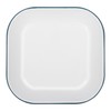 1x Green 24.5cm x 24.5cm White Square Enamel Baking Tray