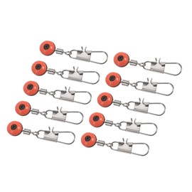 PATIKIL Fishing Line Sinker Slides 44LBS Load Capacity 60pcs Float Connector Rolling Swivels with Interlock Snap for Fishing Red