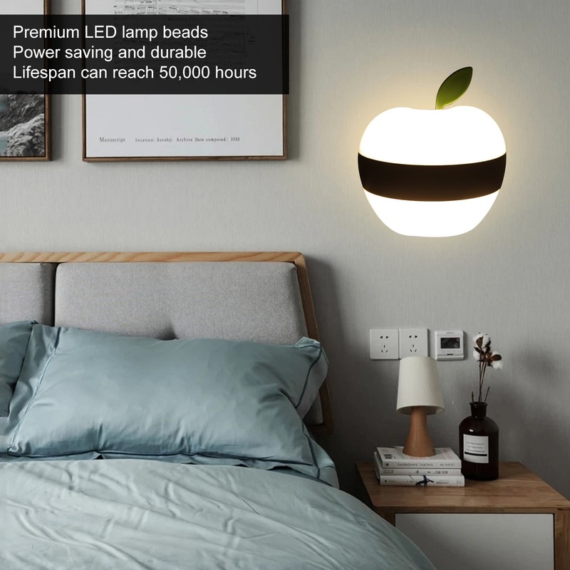LED Wall Light Apple Shaped Waterproof 6W 3000K Aluminum and