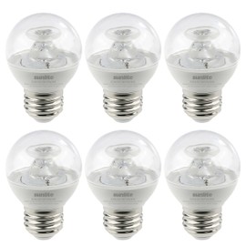 Sunlite G16 LED Dimmable Decorative Globe Vanity Light Bulbs, Clear, 7W (60W Equiv.), 500 Lumens, Medium E26 Base, Mirror Lights for Bedroom and Bathroom, 120V, ETL Listed, 3000K Warm White, 6 Pack