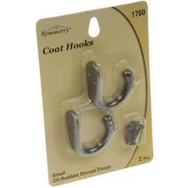 Dorman Hardware 4-1760 Two Coat Hooks Small Single, Bronze