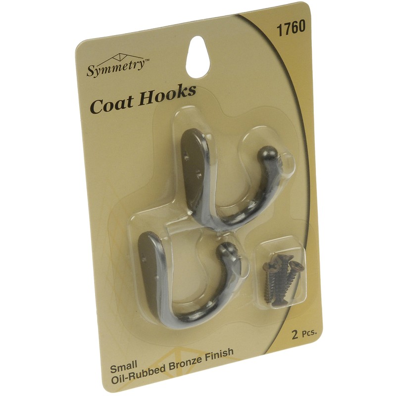 Dorman Hardware 4-1760 Two Coat Hooks Small Single, Bronze