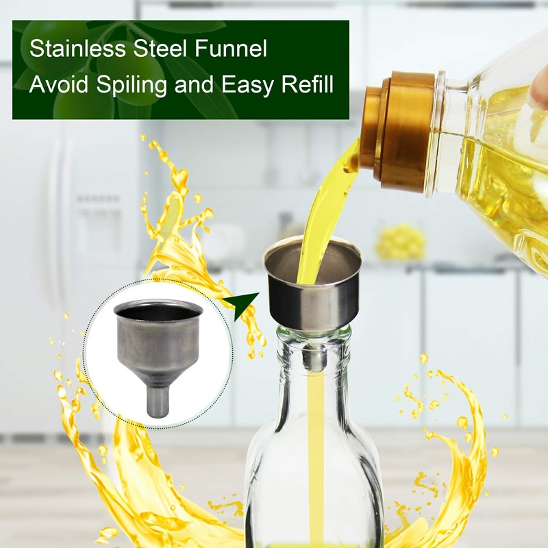 YEBODA 8oz Clear Glass Olive Oil Dispenser Bottles, and Vinegar