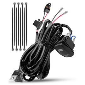 LED Light Bar Wiring Harness Kit Compatible with Polaris RZR General Ranger Pulse Bus bar, Plug and Play 300W 14AWG 1Lead 12V 5Pin Rocker On Off Waterproof Switch