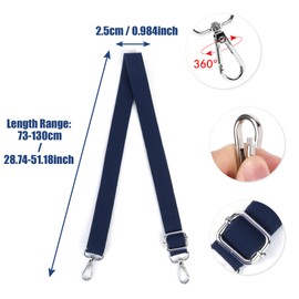 Iridsmole 2.5cm Wide Shoulder Strap for Bag, Universal Replacement Bag Straps Navy, Adjustable Handbag Straps for Men, Women Crossbody Messenger Strap for Bags
