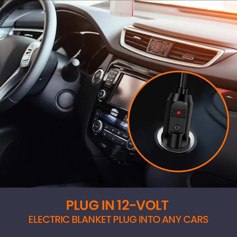 Car Heated Blanket Warm 12V Artificial Fleece Temperature Control Heating