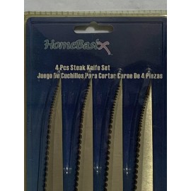 Home Basics Orgill Homebasix 4 Piece Stainless Steel Steak Serrated Knife Set New