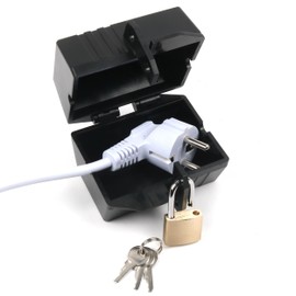 Vicera Plug Lock - Lockable Plug Safe with Padlock, Socket Lock, Ideal for Washing Machine and Power Cable, Plug Safe