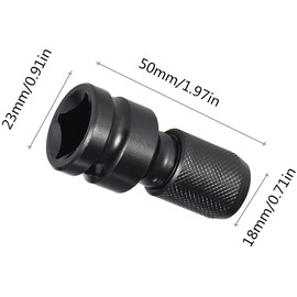 2 Pack 1/2 Square Drive to 1/4 Hex Shank Socket Adapter Quick Release Chuck Converter for Impact Ratchet Wrench and Screwdriver Bit Holding Socket