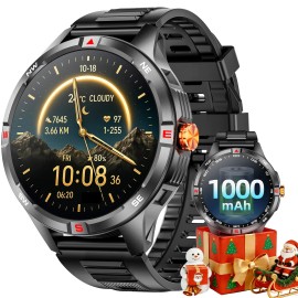 1.46'' HD Screen Smart Watch Waterproof Fitness Smart Watches Compass 1000mAh